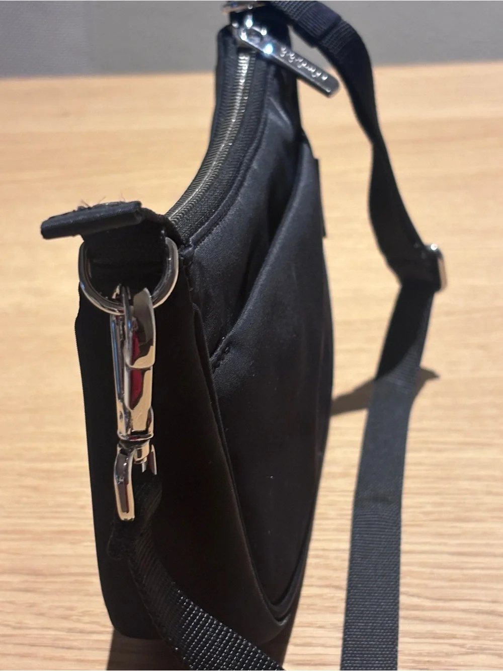 lululemon athletica Black Shoulder Bag with Silver Logo